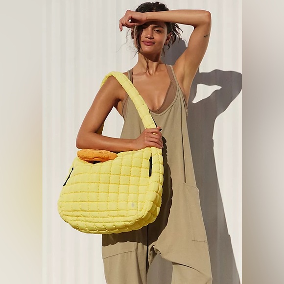 FP MOVEMENT Quilted Carryall Bag Sour Citrus Yellow NWT - Picture 3 of 10